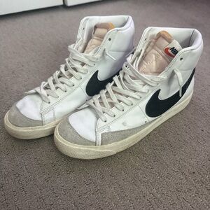 Nike White and Black Blazers Sneakers